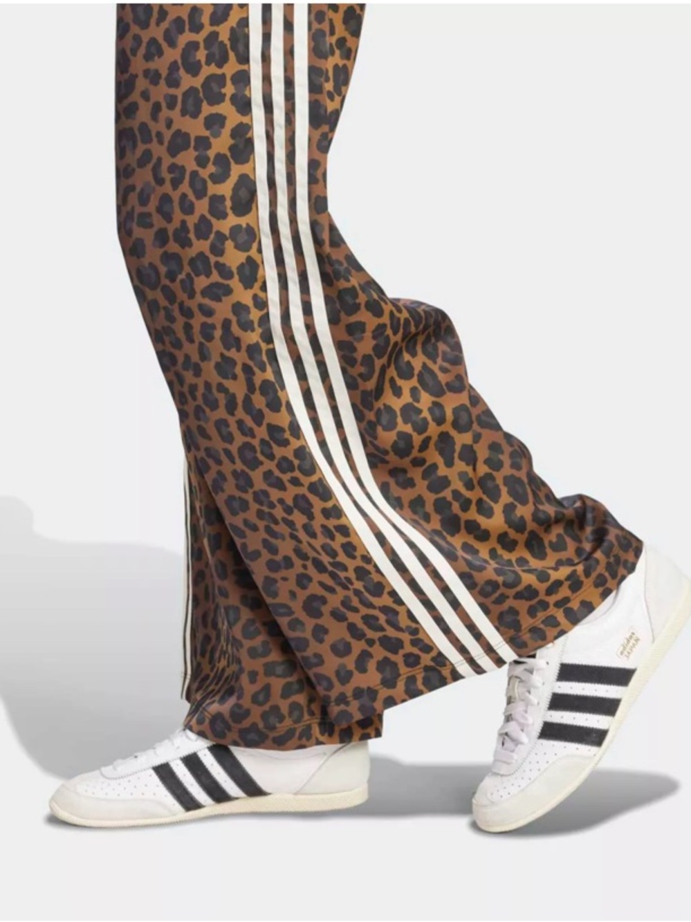 adidas Originals Women's Wide Leg Satin Animal Print Joggers - Picture 5 of 6